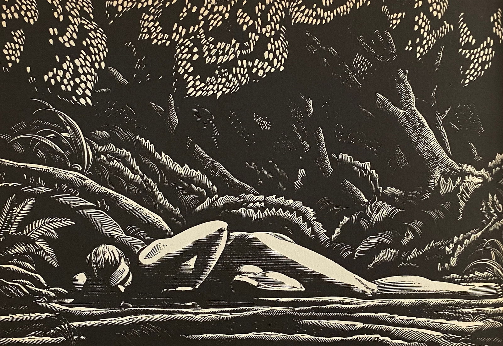 Rockwell Kent - Forest Pool, Woodcut (1 of 1)