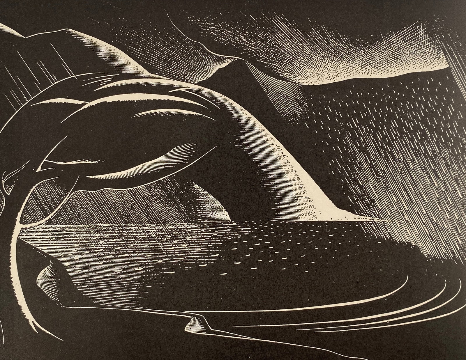 Paul Landacre - Storm, Posthumous Print: PAUL LANDACRE (1893-1963) Storm Posthumous Reproduction Print 5" x 6 1/4"