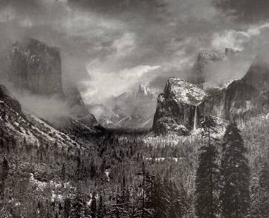 Ansel Adams - Clearing Winter Storm, 1937: ANSEL ADAMS (1902-1984) Clearing Winter Storm, 1937 Print in Colors, Printed in the 1970s 5 3/4" x 7"