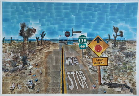 David Hockney - Pearlblossom Highway, 1986: DAVID HOCKNEY (B. 1937) Title - Pearlblossom Highway, 1986 Type of Print - Offset Lithograph Estimated Image Size - 23 1/4" x 34"