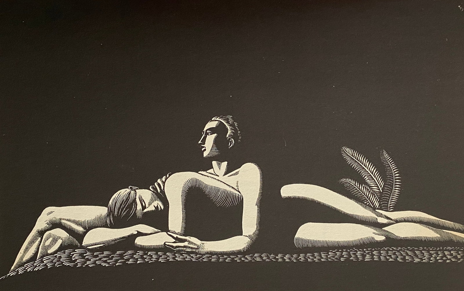 Rockwell Kent - The Lovers, Woodcut: ROCKWELL KENT (1882-1971) The Lovers Woodcut, Made in the 1930s 6 1/4" x 9 3/4"