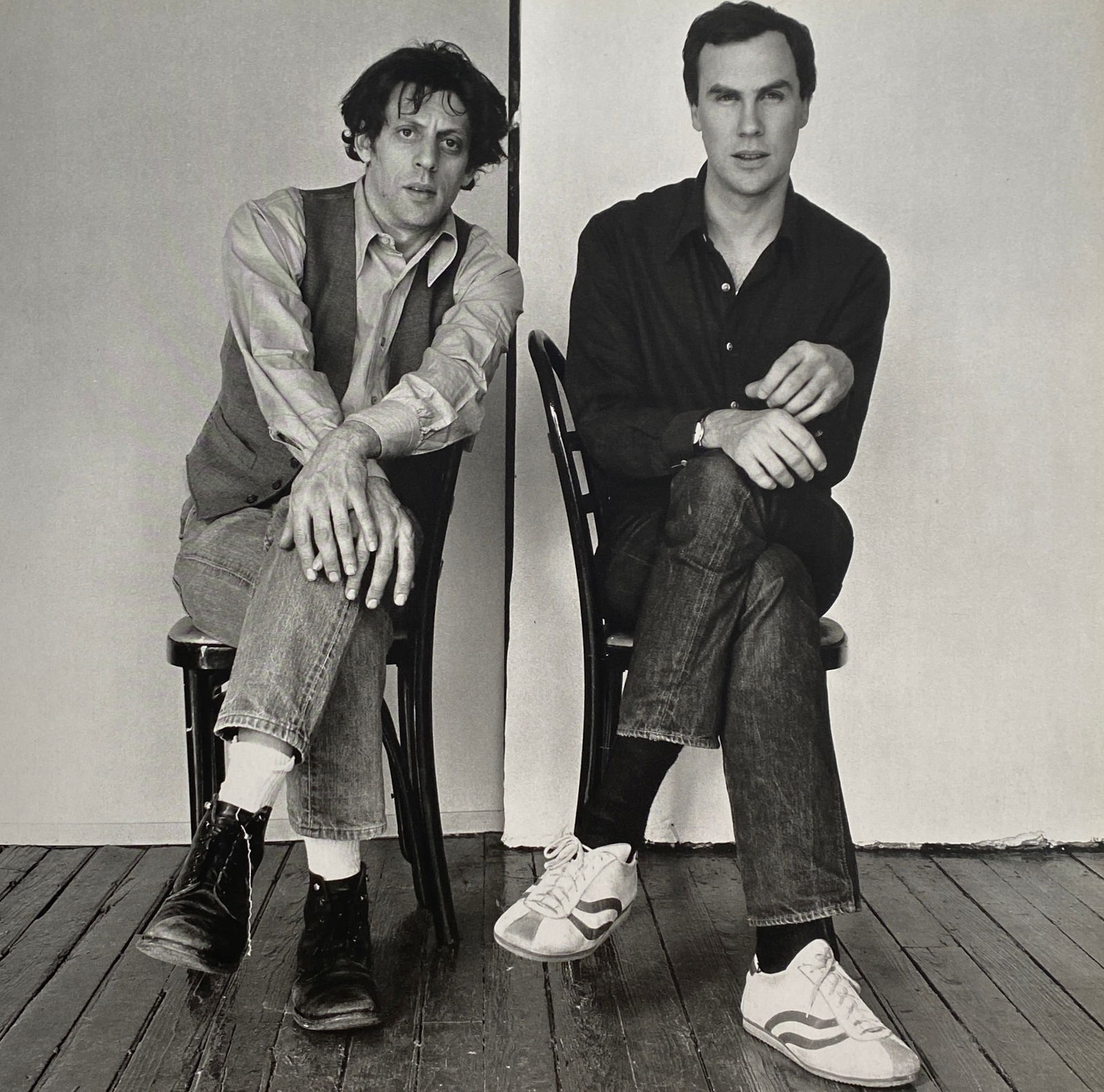 Robert Mapplethorpe - Philip Glass and Robert Wilson, 1976: ROBERT MAPPLETHORPE (1946-1989) Philip Glass and Robert Wilson, 1976 Print in Colors 9 3/4" x 9 3/4"