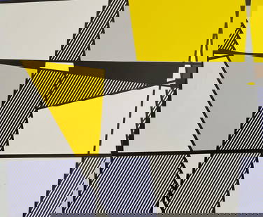 Roy Lichtenstein - Cow Going Abstract, Offset Lithograph: ROY LICHTENSTEIN (1923-1997) Cow Going Abstract, 1974 Offset Lithograph One Panel 23 3/4" x 27 1/4"