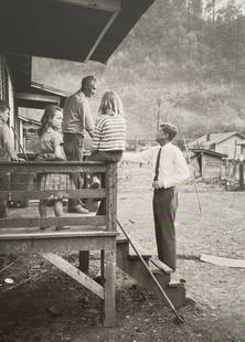 Hank Walker - Kennedy Greets a Family, Print: HANK WALKER Kennedy Greets a Family Print in Colors 10 1/4" x 14 1/4"