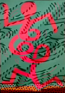 Keith Haring - Montreux, 1983 - Offset Lithograph: KEITH HARING (1958-1990) Montreux, 1983 Offset Lithograph 20" x 29"