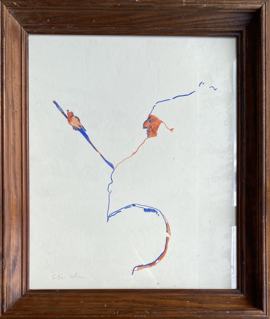 Fritz Scholder - Untitled, 1988 - Colored Pencil on Paper w/ Gallery Label (1 of 11)