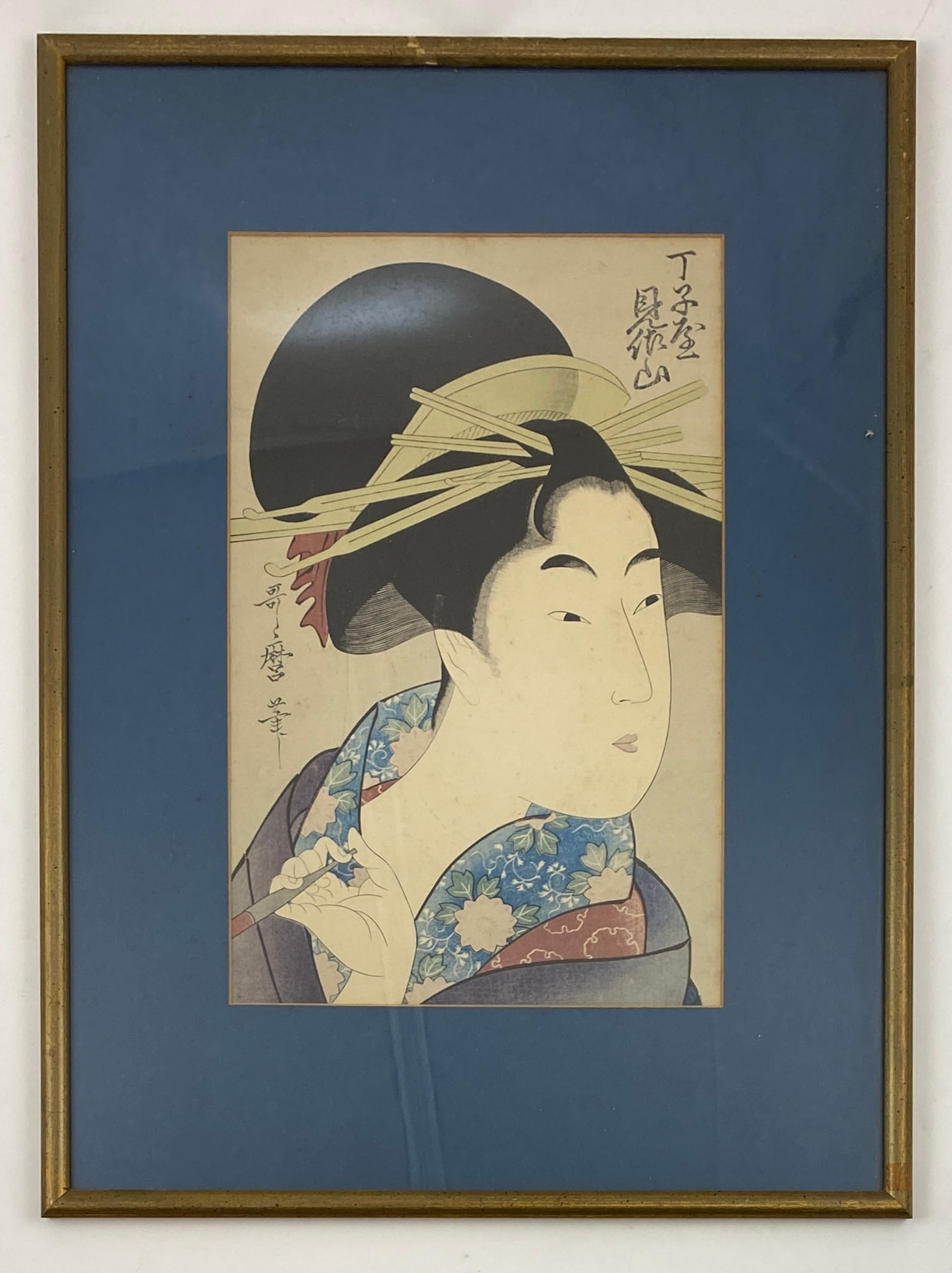 Antique Japanese Print (Framed) - Portrait of a Woman (1 of 14)