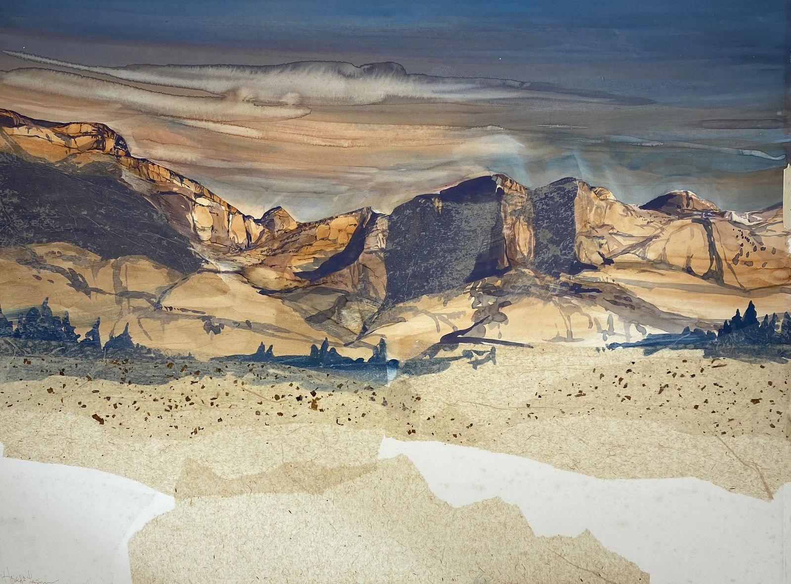 Harold Larson "Untitled Landscape" - Mixed Media and Watercolor on Board (1 of 15)