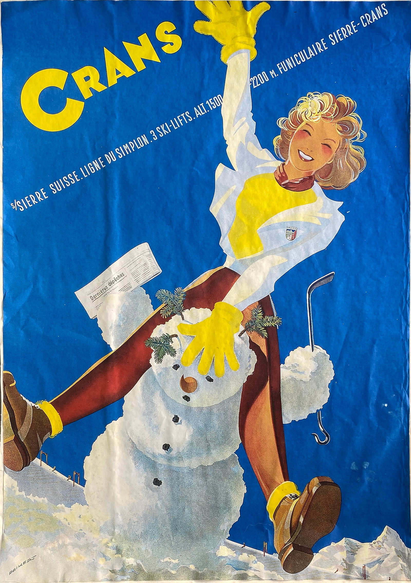 Martin Peikert - Carans Ski Poster (Backed to Linen) (1 of 12)