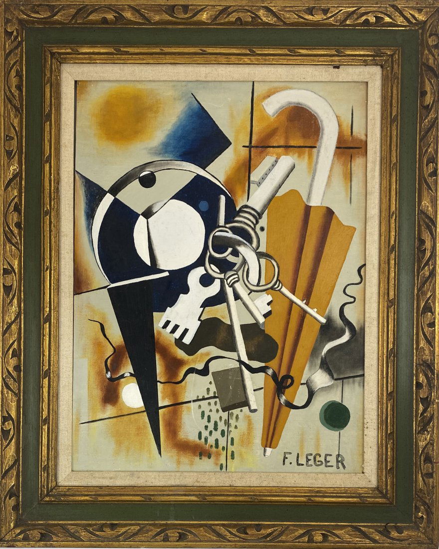 Attributed to Fernand Leger - Oil on Board, Signed (1 of 13)