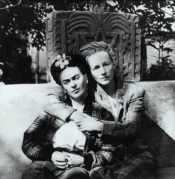 Diego Rivera - Frida Kahlo and Emmy Packard, 1941: DIEGO RIVERA (1886-1957) Frida Kahlo and Emmy Packard Type of Print - Print in Colors Approximate Image Size - 7" x 7"