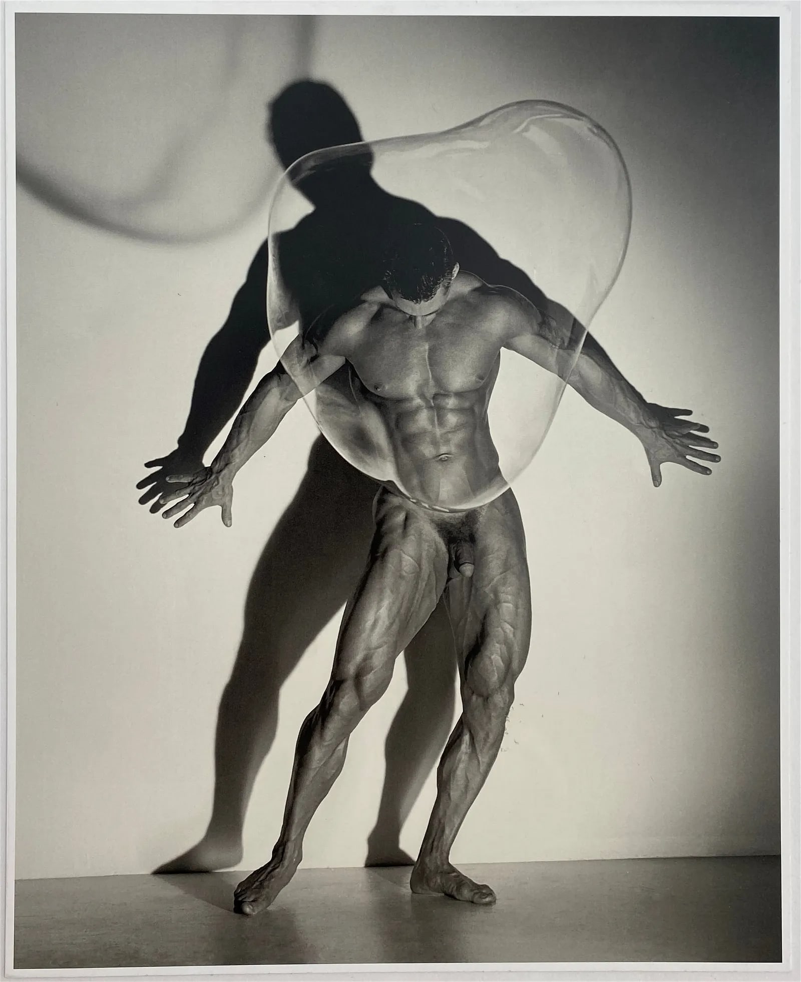 Herb Ritts - Male Nude with Bubble, 1989: HERB RITTS (1952-2002) Male Nude with Bubble, Los Angeles, 1989 Print 8 1/2" x 10 1/2"