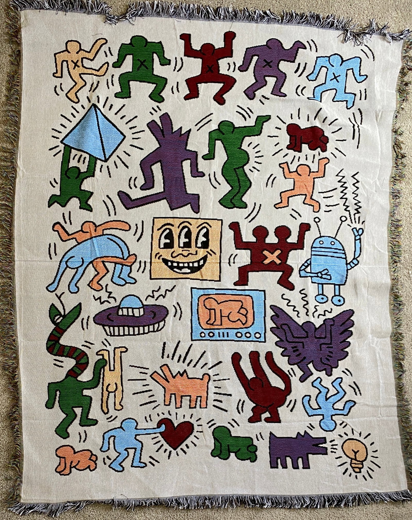 Keith Haring - Blanket: KEITH HARING Blanket 58" x 48"