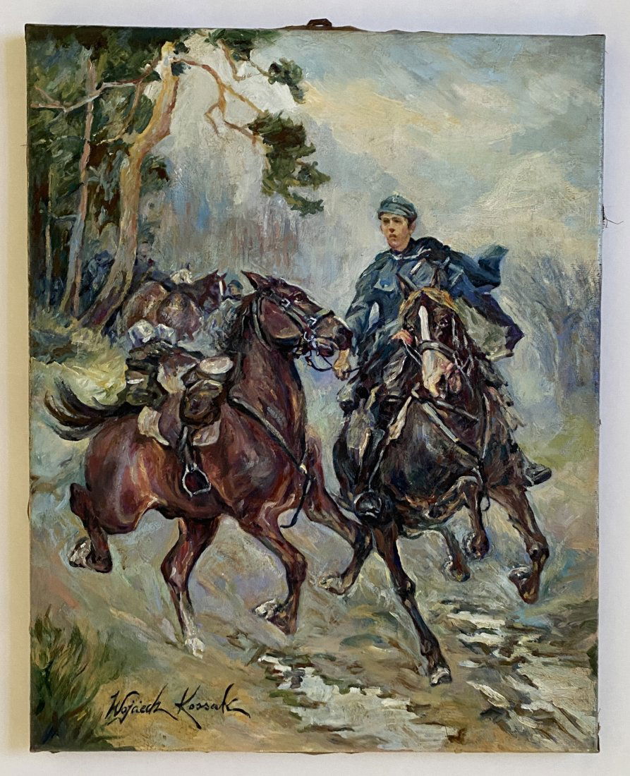 Wojciech Kossak - Men on Horseback, Oil on Canvas (Polish) (1 of 9)