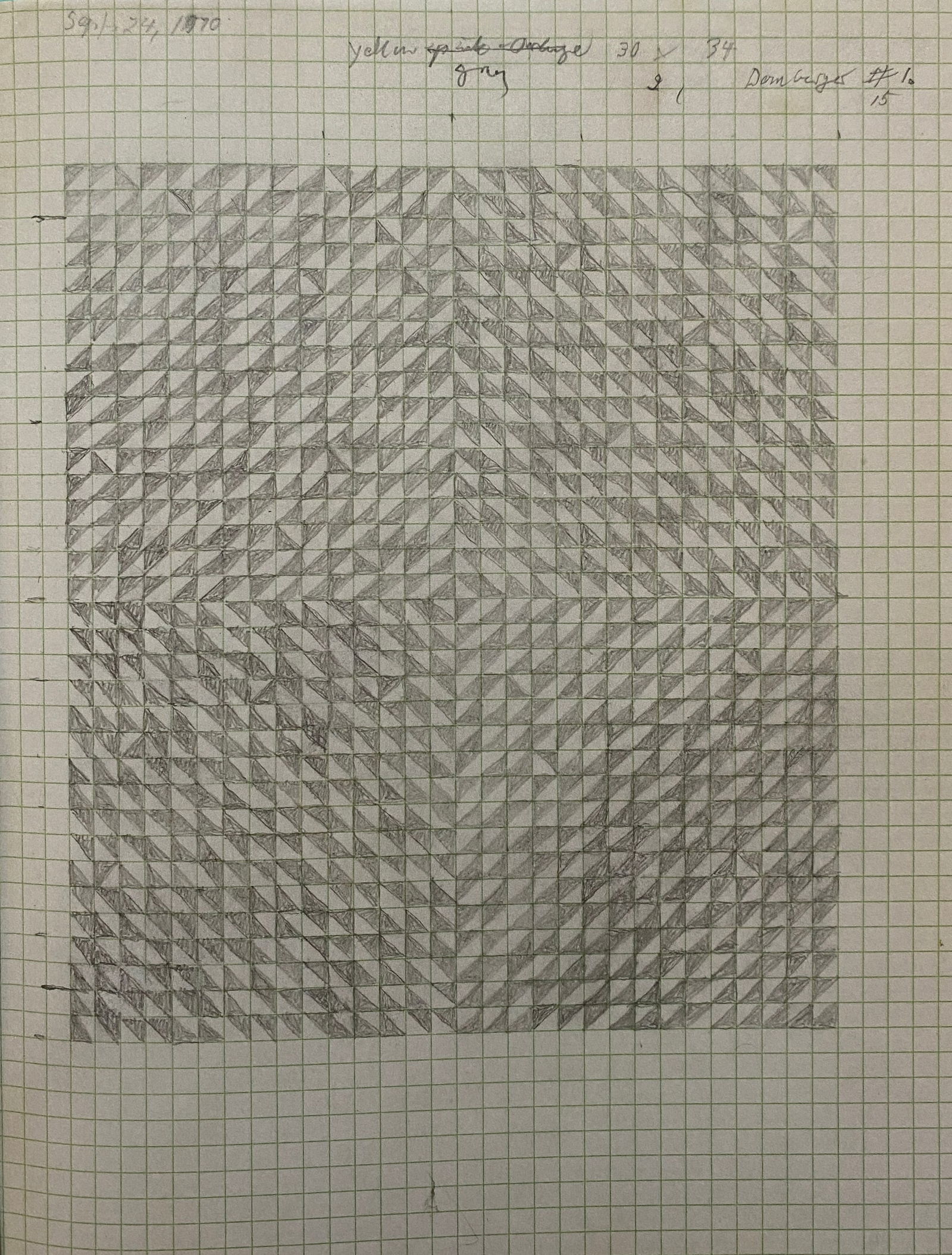 Anni Albers - September 24, 1970: ANNI ALBERS (1899–1994) September 24, 1970 Print 10" x 7"