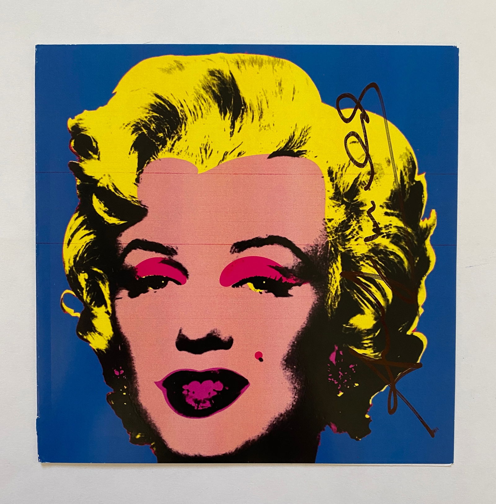 Andy Warhol - Marilyn Invitation (Hand Signed): ANDY WARHOL (1928-1987) Marilyn Invitation Print by Coulour Editions, Inc. Hand Signed on the Front Cover 7" x 7"