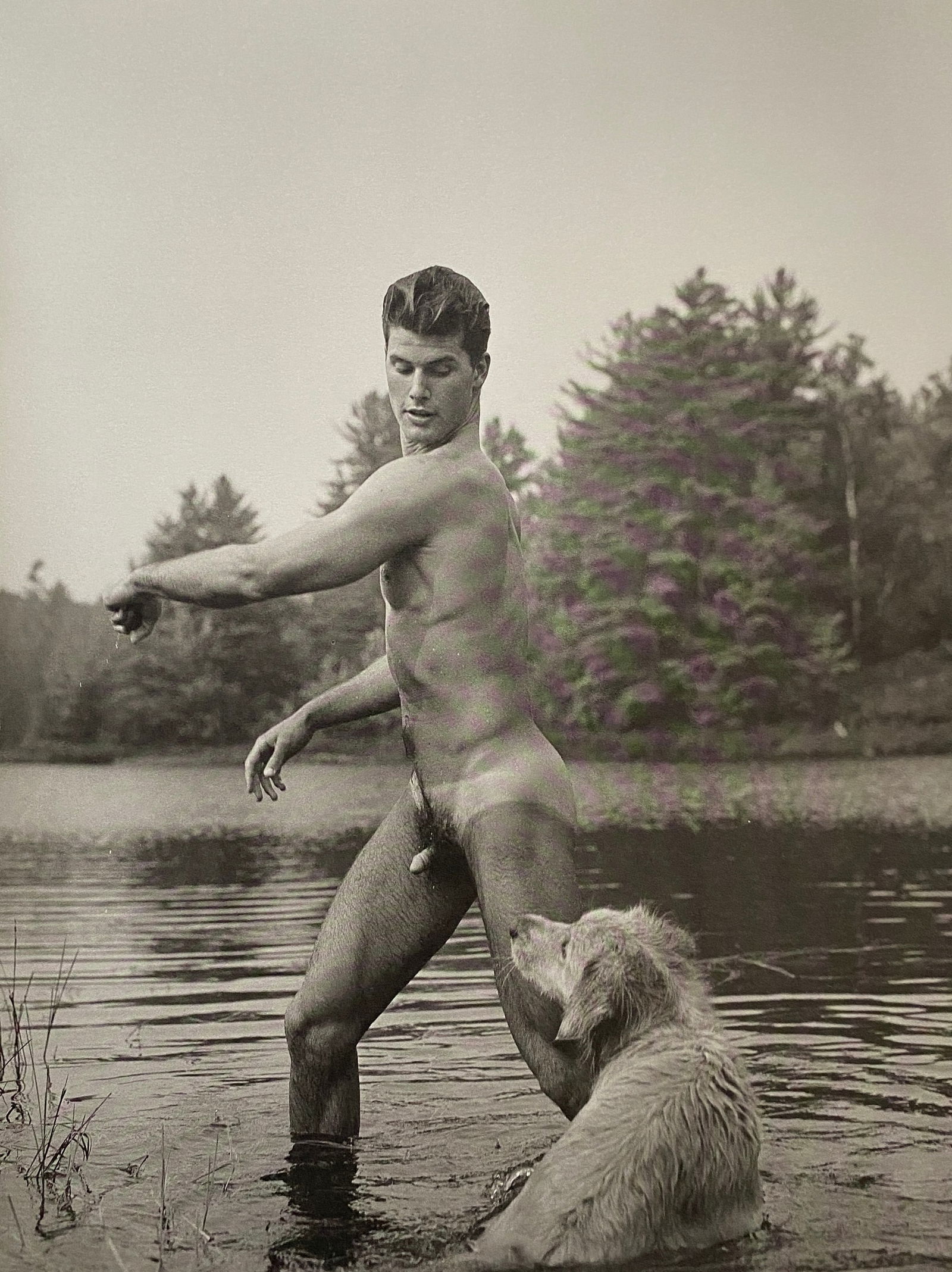 Bruce Weber - Rob and Little Bear, Adirondack Park, 1989: BRUCE WEBER (B.1946) Rob and Little Bear, Adirondack Park, 1989 Print, Printed in the 1990s 9 1/4" x 7"