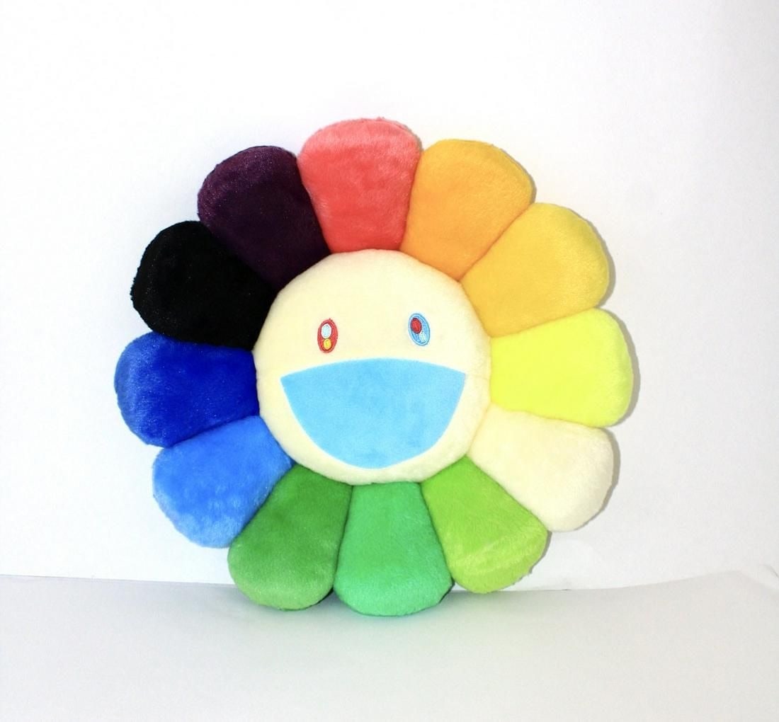 Takashi Murakami - Plush Flower Cushion (Multi Colored): TAKASHI MURAKAMI (B. 1962) Plush Flower Cushion Multi Colored 14 1/2" in Diameter