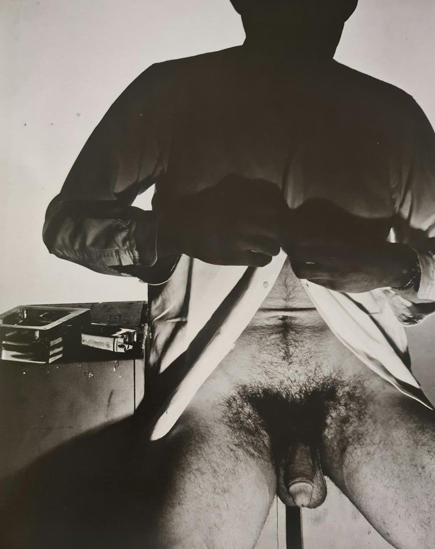 George Platt Lynes - Half Shaded Male Nude, 1955: GEORGE PLATT LYNES (1907-1955) Half Shaded Male Nude, 1955 Print 9" x 11"