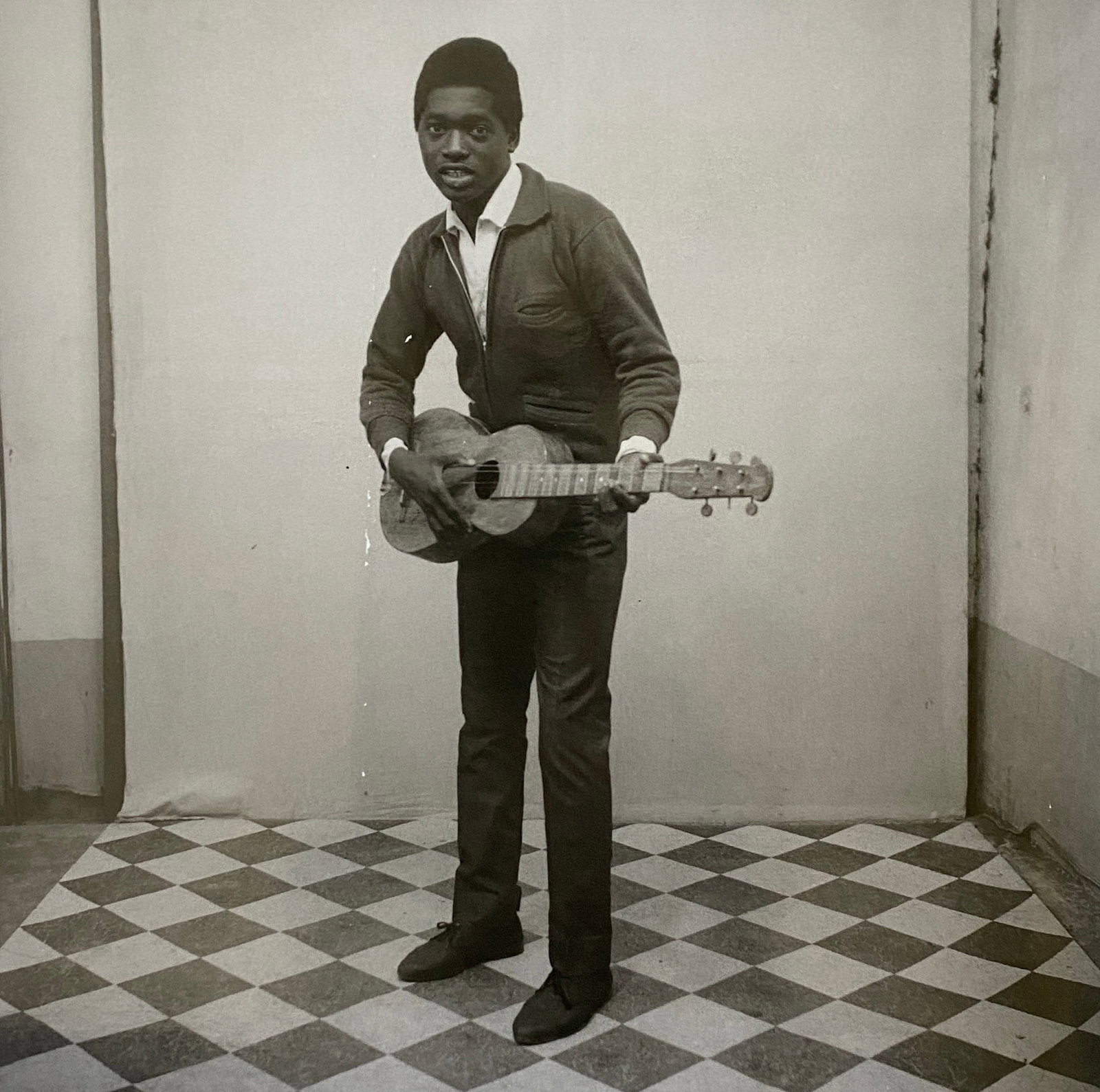 Malick Sidibe - A Musician with Guitar, 1963: MALICK SIDIBE (1936–2016) A Musician with Guitar, 1963 Print 7 1/4" x 7"