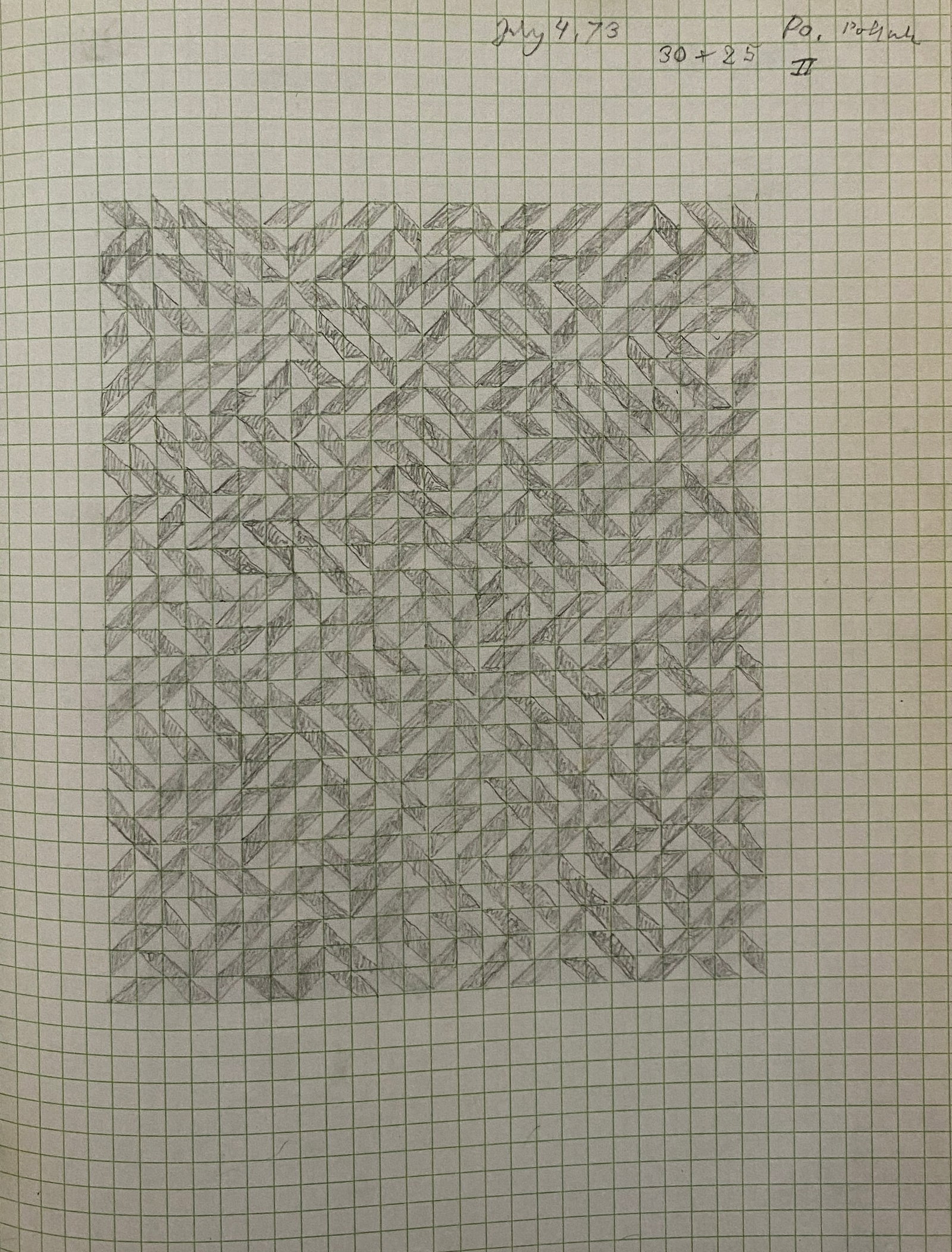 Anni Albers - July 4, 1973: ANNI ALBERS (1899–1994) July 4, 1973 Print 10" x 7"