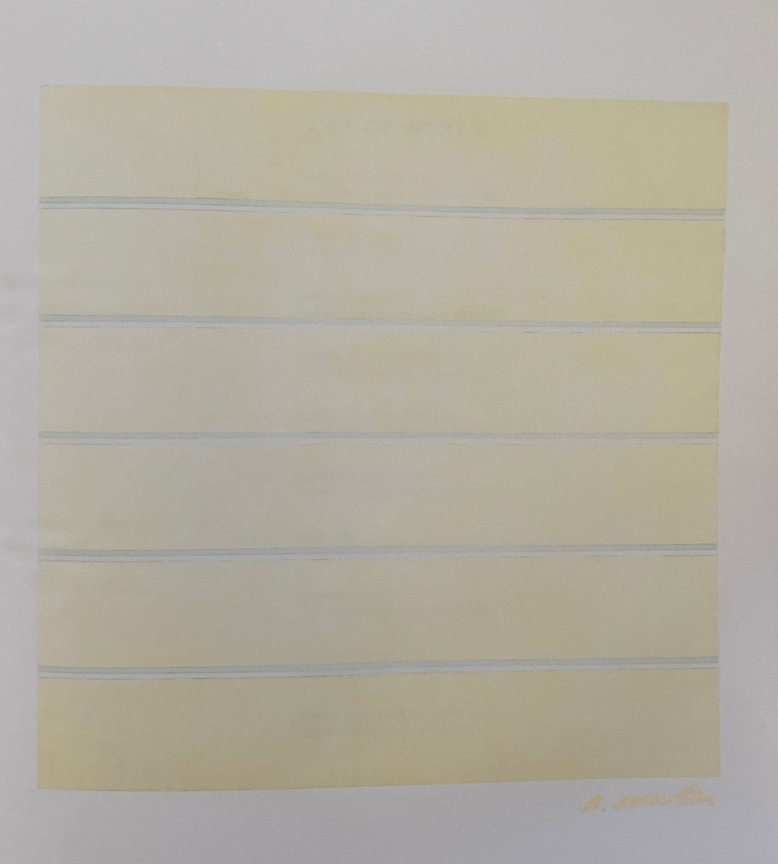 Agnes Martin - Infant Response to Love, Lithograph on Vellum (Hand Signed) (1 of 3)