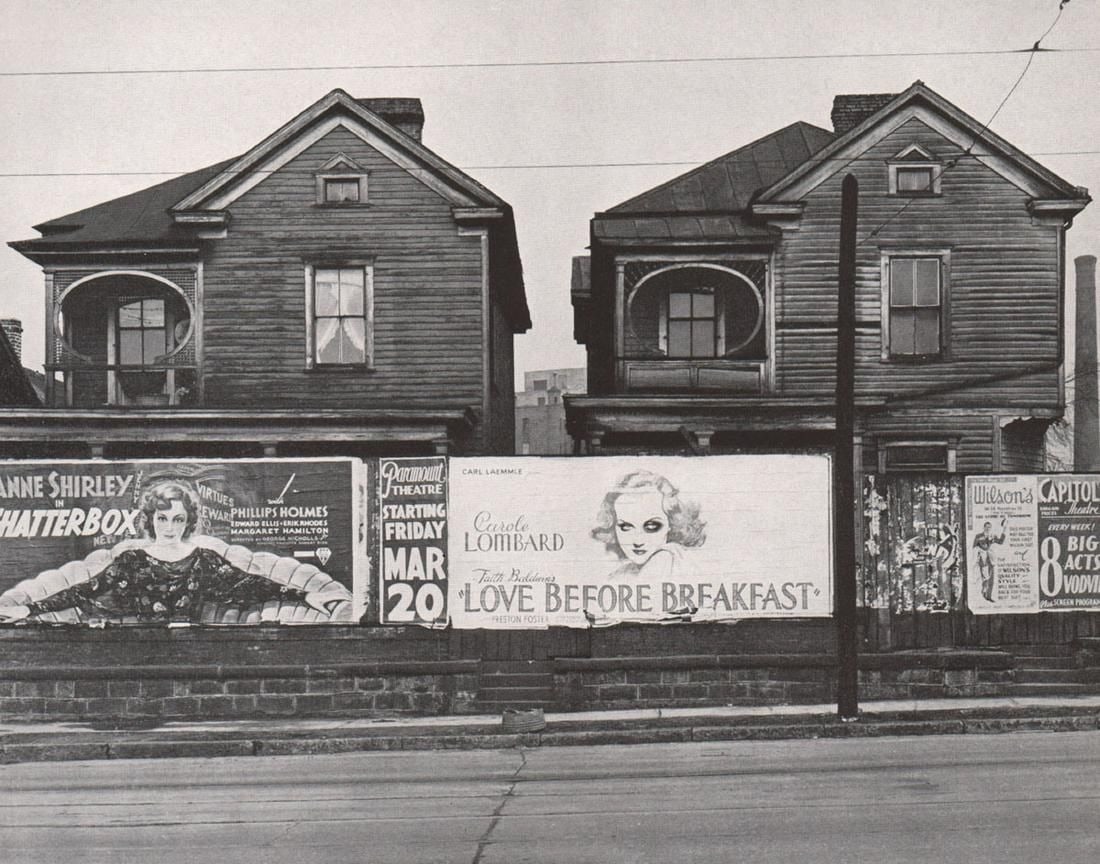 Walker Evans - Houses and Billboards, Atlanta, 1936: WALKER EVANS (1903-1975) Houses & Billboards, Atlanta, 1936 Print 6" x 7"