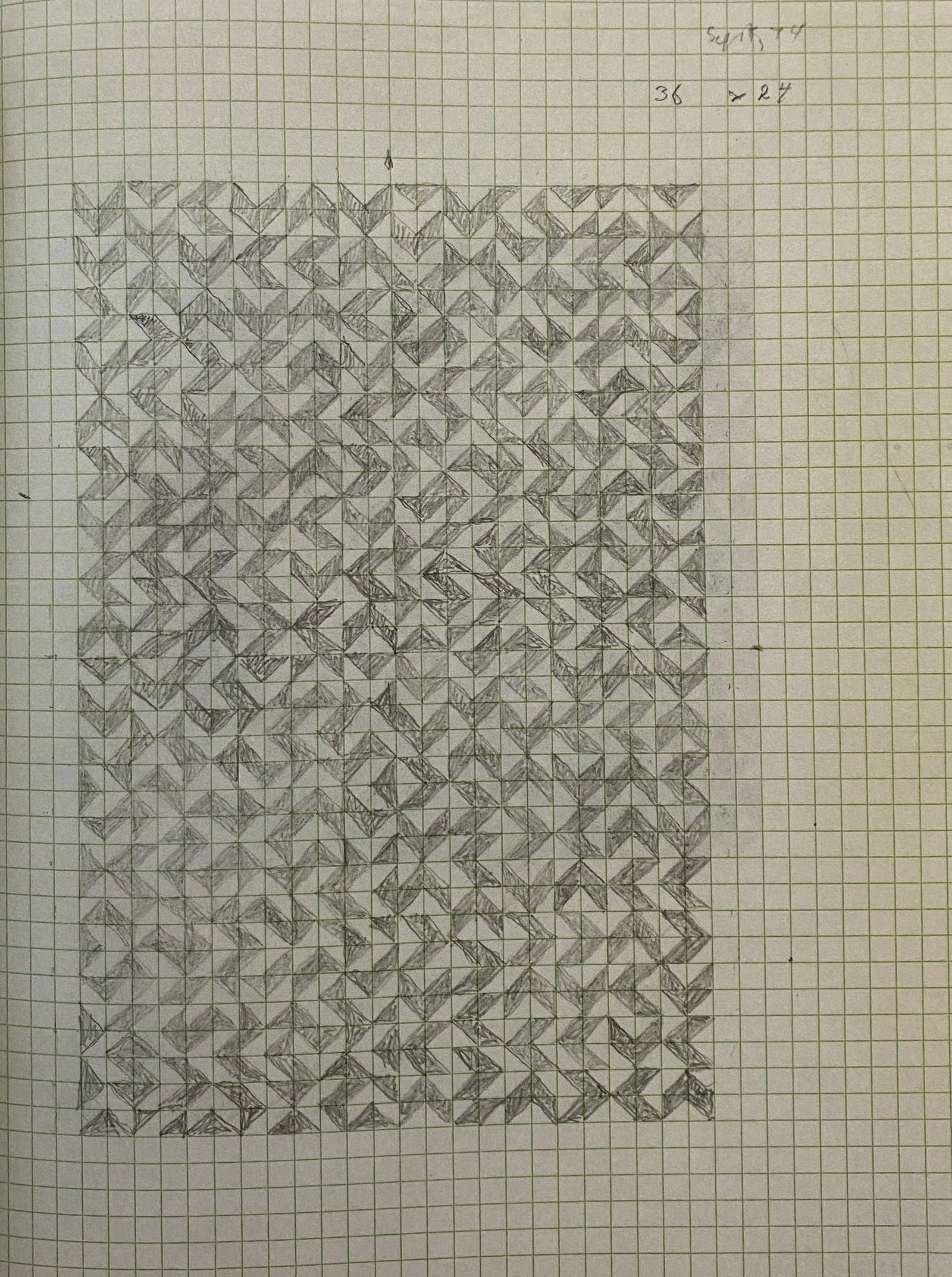 Anni Albers - September 11, 1974: ANNI ALBERS (1899–1994) September 11, 1974 Print 10" x 7"