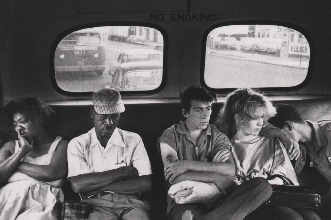 Bruce Davidson - Back Seat of Bus, Print: BRUCE DAVIDSON (B. 1933) Back Seat of the Bus Print 5 1/2" x 8 1/4"