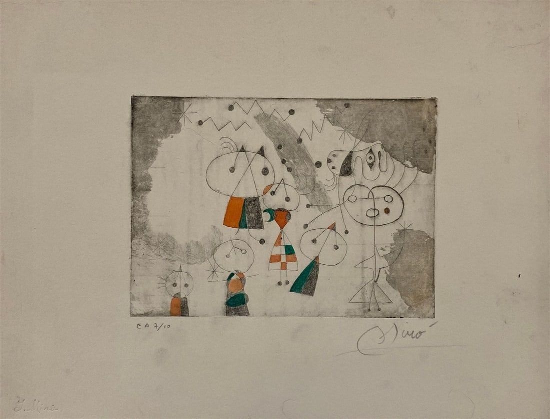 Joan Miro - Untitled, Etching & Aquaint (Hand Signed & Numbered) (1 of 5)
