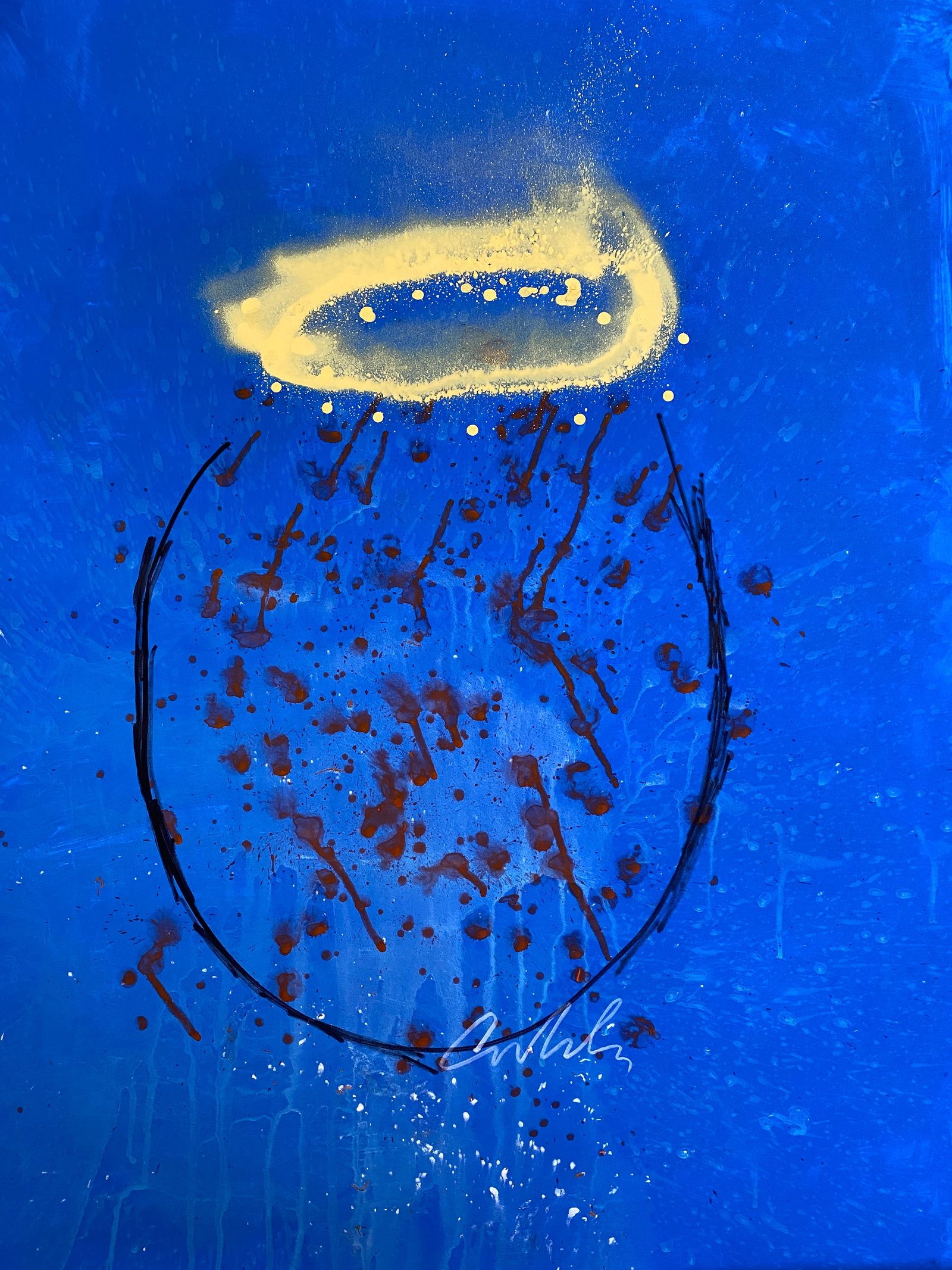 Dale Chihuly - Mixed Media on Paper: DALE CHIHULY (B. 1941) Mixed Media on Paper Signed Lower Side 32" x 25 1/2"