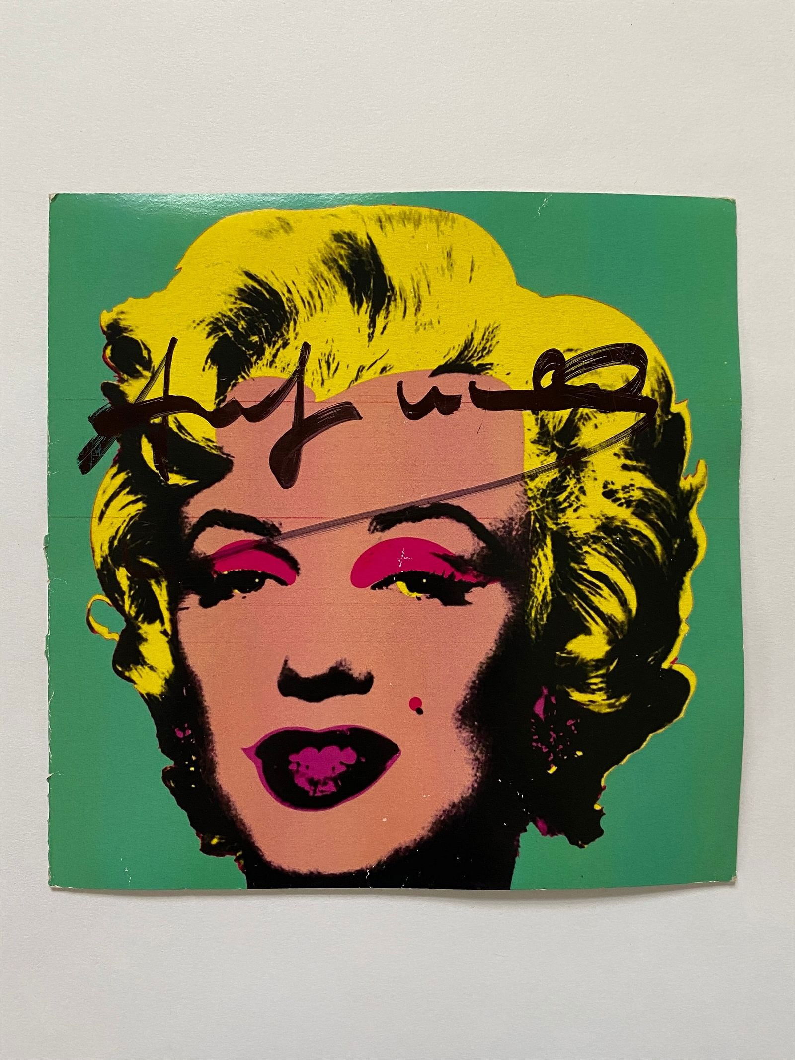 Andy Warhol - Marilyn Invitation Mailer, Hand Signed: ANDY WARHOL (1928-1987) Marilyn Invitation Mailer Hand Signed 7" x 7"