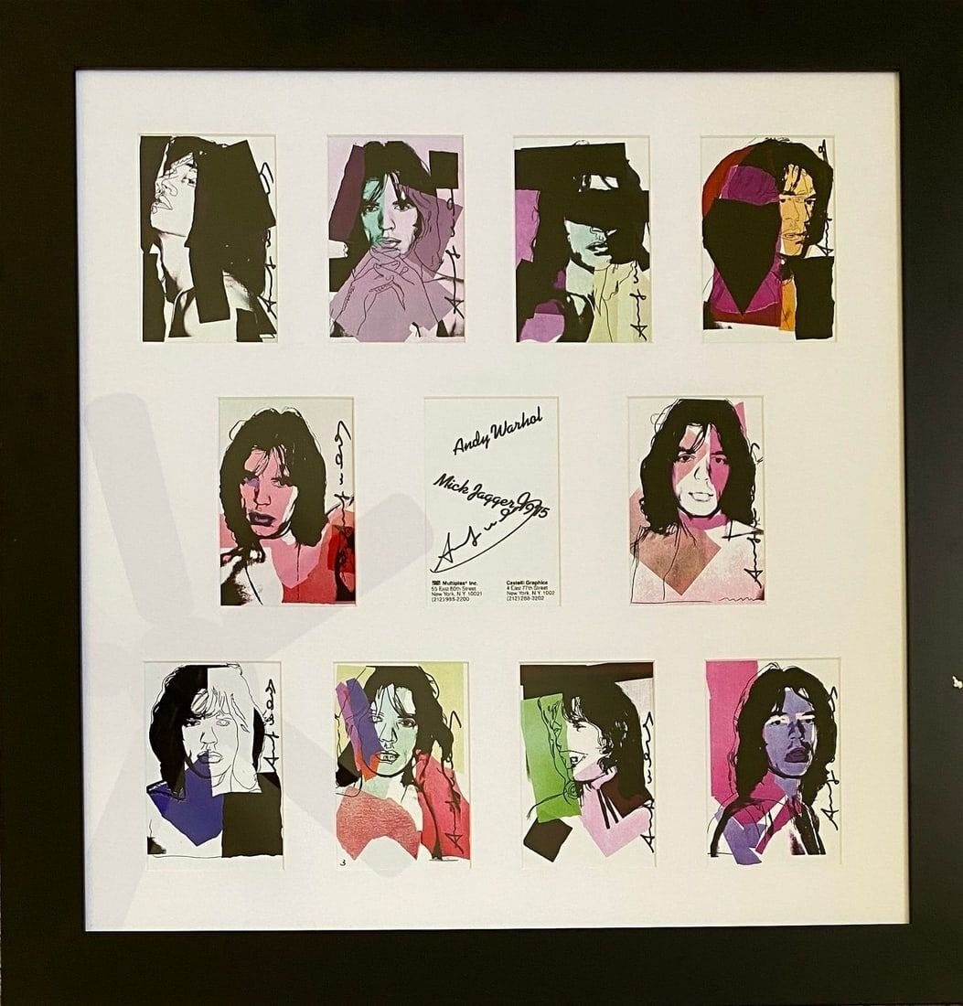 Andy Warhol - Portfolio of 10 Mick Jaggers, 1975 (Hand Signed & Framed) (1 of 15)