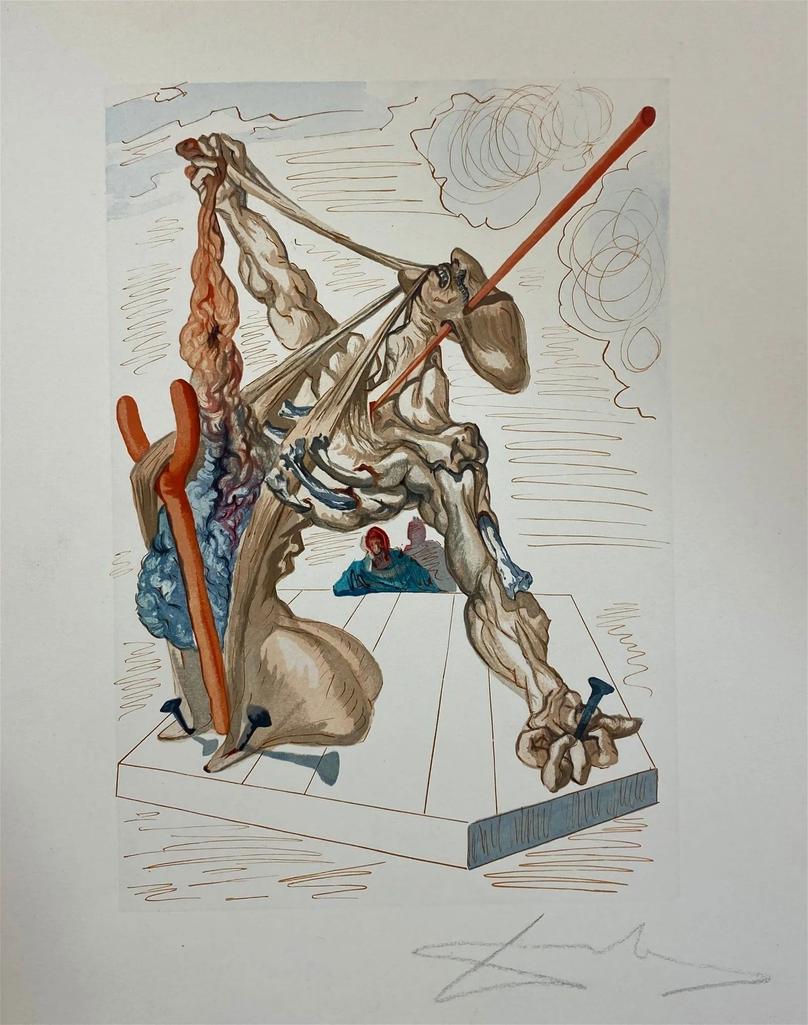 Salvador Dali - Divine Comedy, Hand Signed Woodcut (1 of 7)