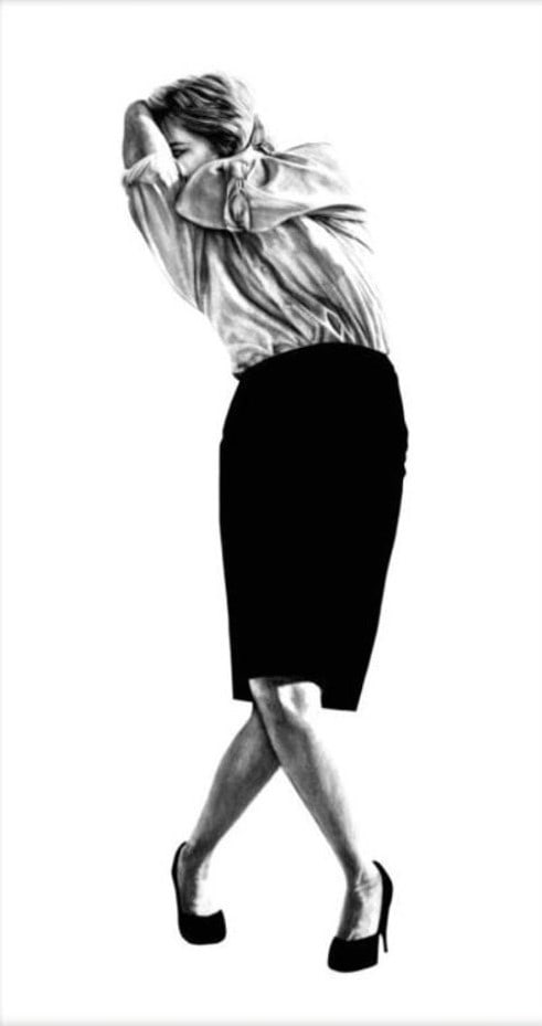 Robert Longo - Portrait of a Woman, Offset Lithograph: ROBERT LONGO (B. 1953) Portrait of a Woman Offset Lithograph 44" x 79"