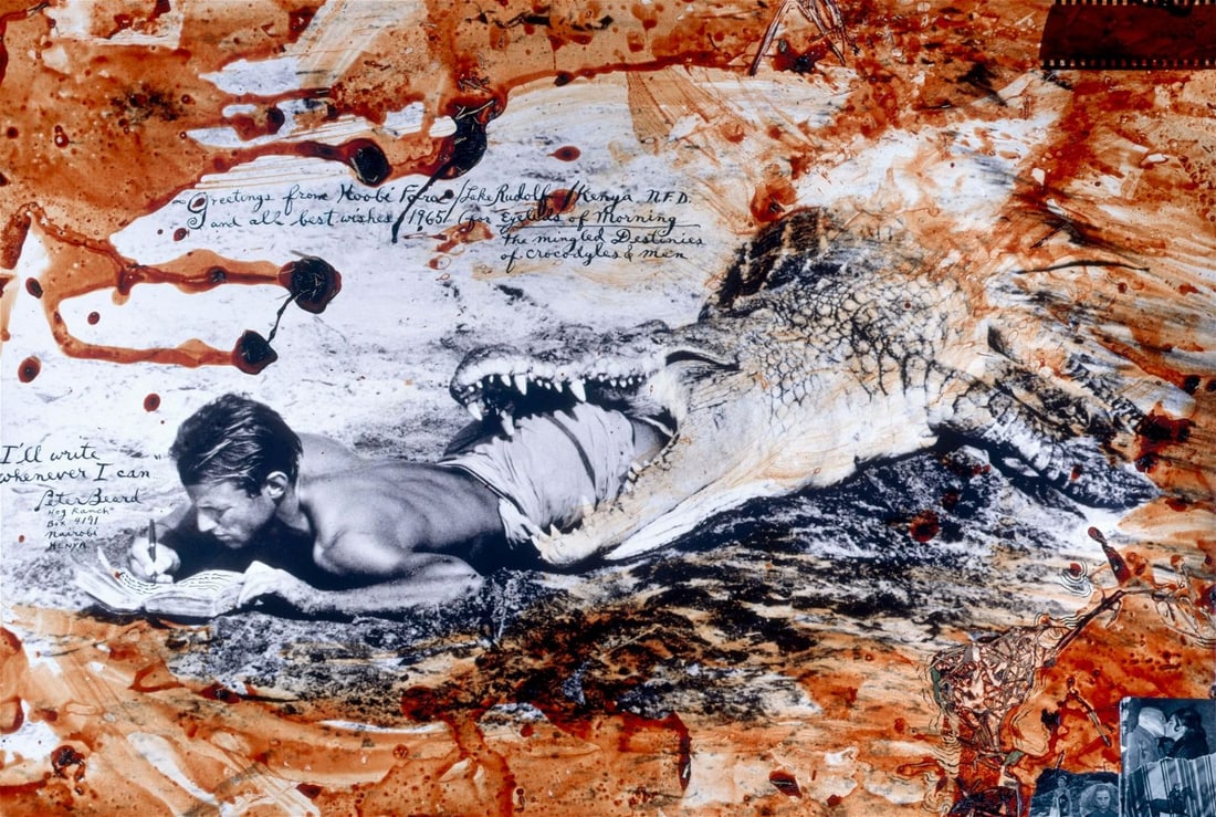 Peter Beard - Ill Write Whenever I Can, 1965: PETER BEARD (1938-2020) Ill Write Whenever I Can, Koobi Fora, Lake Rudolf, Kenya, 1965 Print 6 1/2" x 12 1/2"