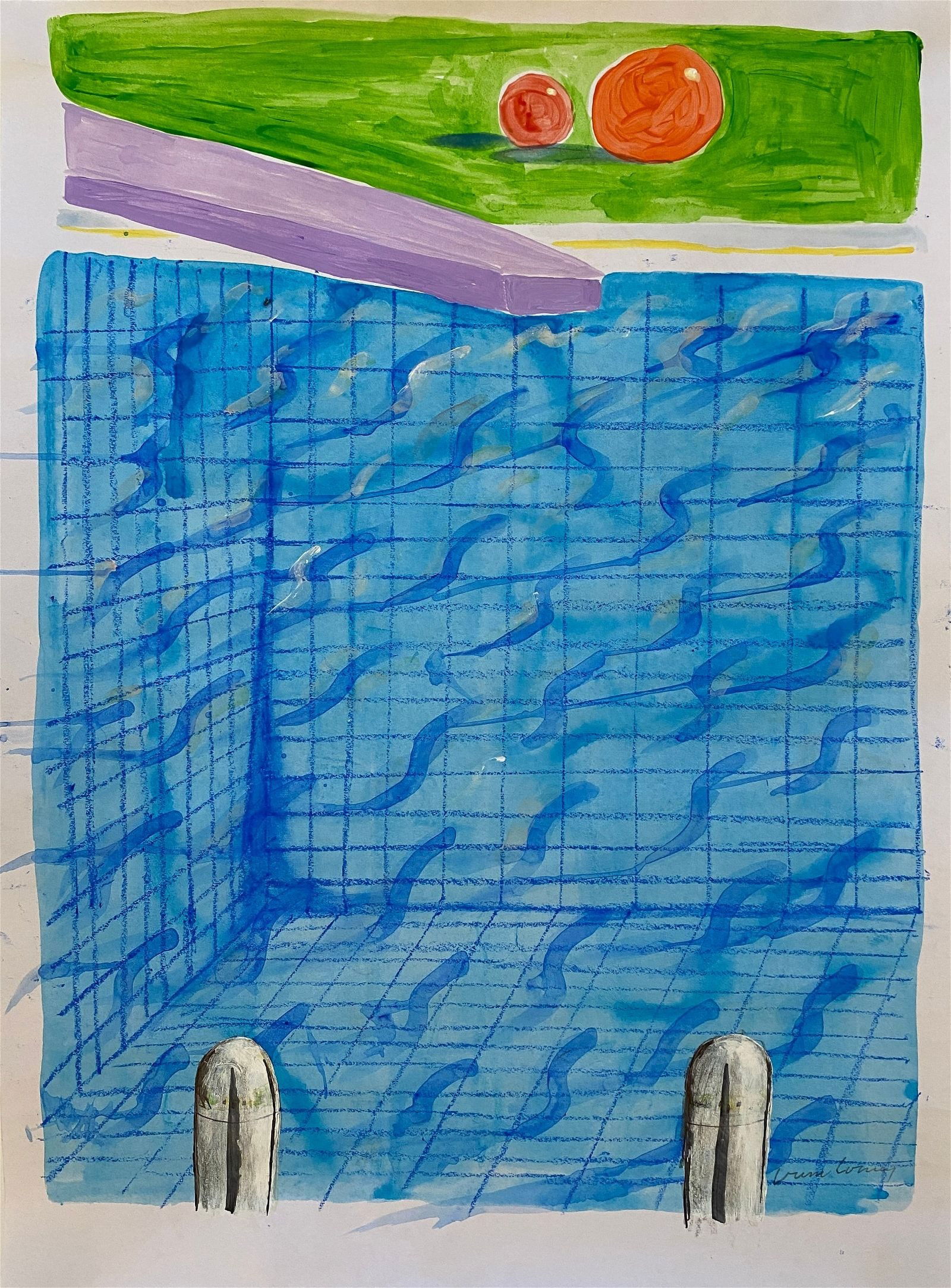 David Hockney - Mixed Media on Paper, Signed (1 of 8)