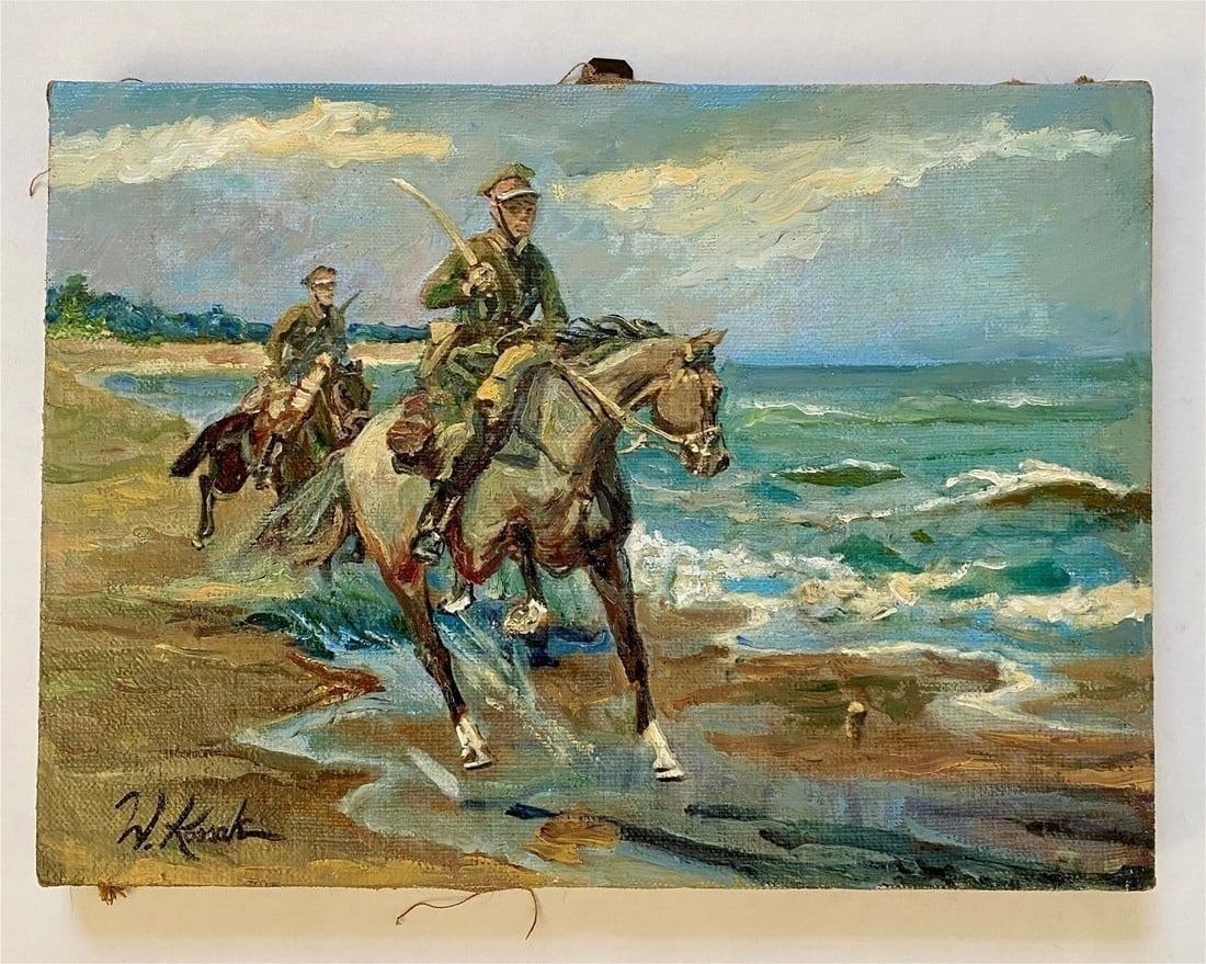 Wojciech Kossak - Men on Horseback, Oil on Canvas (Polish) (1 of 6)