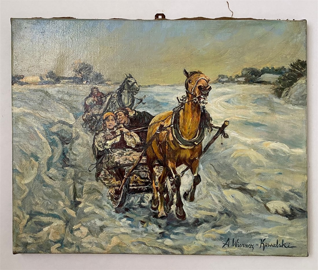 Alfred Von Wierusz-Kowalski - Oil Painting, Men w/ Horses (1 of 10)