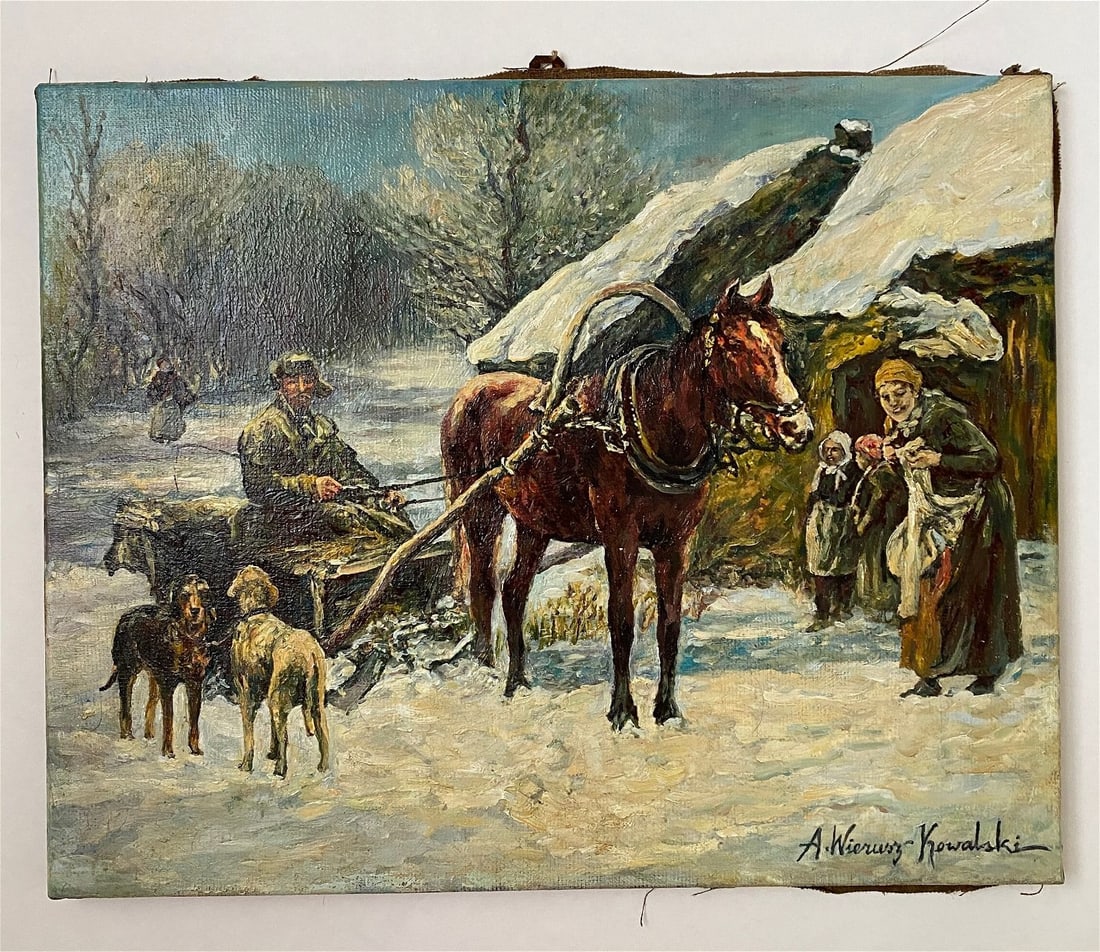 Alfred Von Wierusz-Kowalski - Oil Painting, Men w/ Horses (1 of 12)