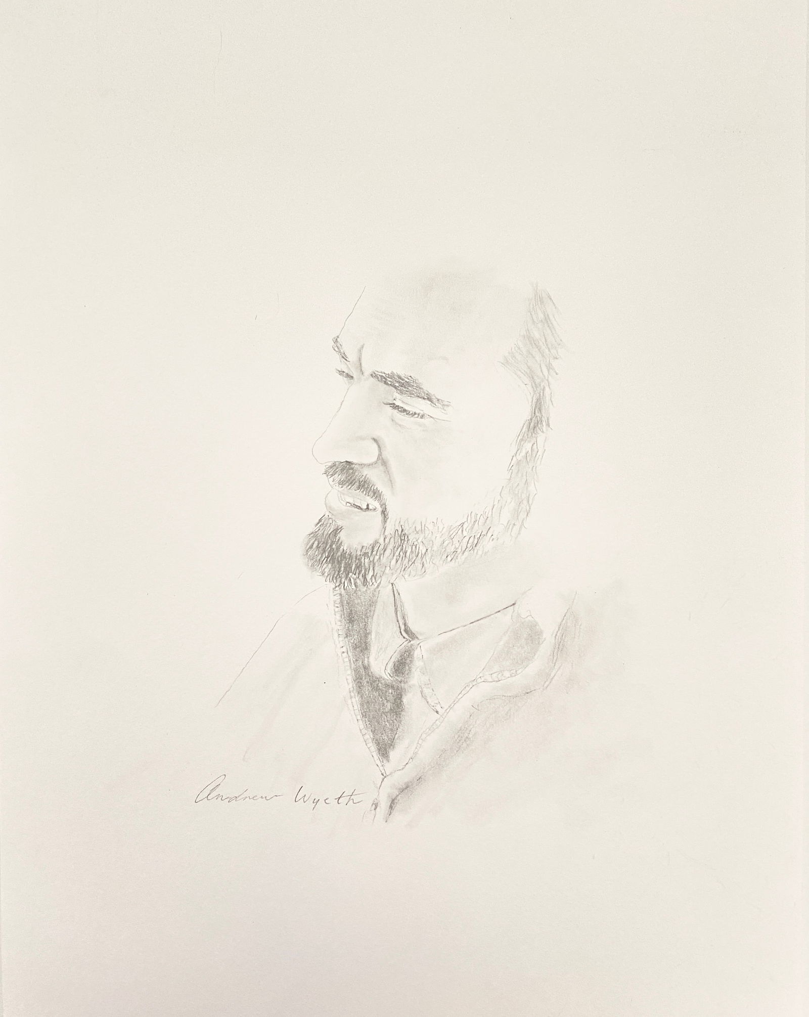 Andrew Wyeth - Study Drawing, Portrait of a Man (1 of 5)