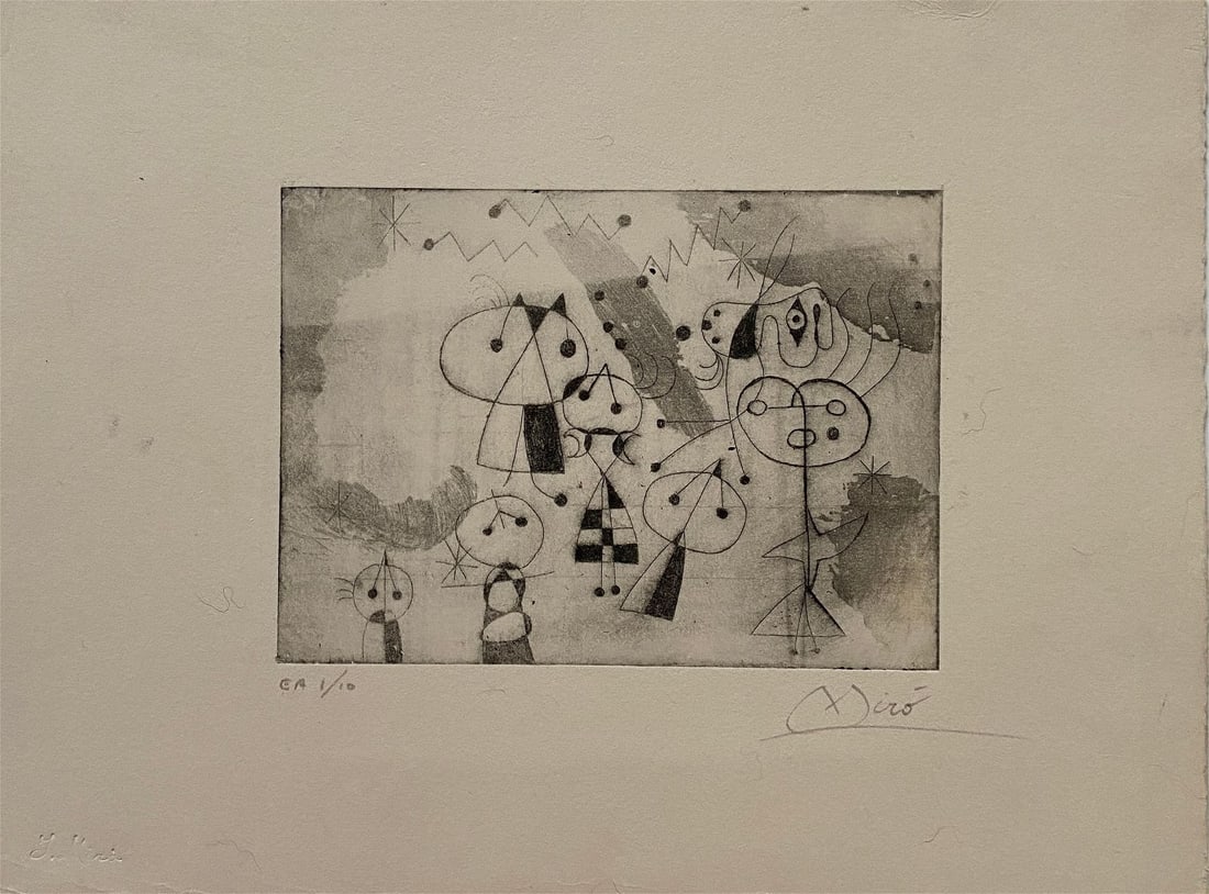 Joan Miro - Untitled, Etching & Aquaint (Hand Signed & Numbered) (1 of 10)