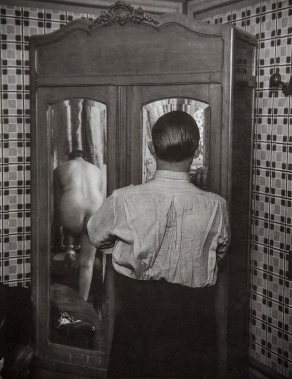 Brassai - Mirrored Wardrobe in Brothel: BRASSAI (1899-1984) Mirrored Wardrobe in Brothel Print 7 1/2" x 9 1/2"