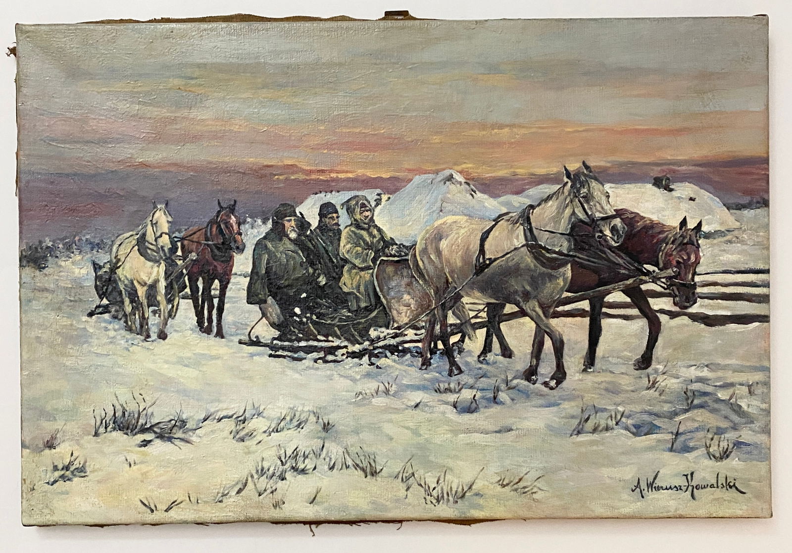 Alfred Von Wierusz-Kowalski - Oil Painting, Men w/ Horses (1 of 12)