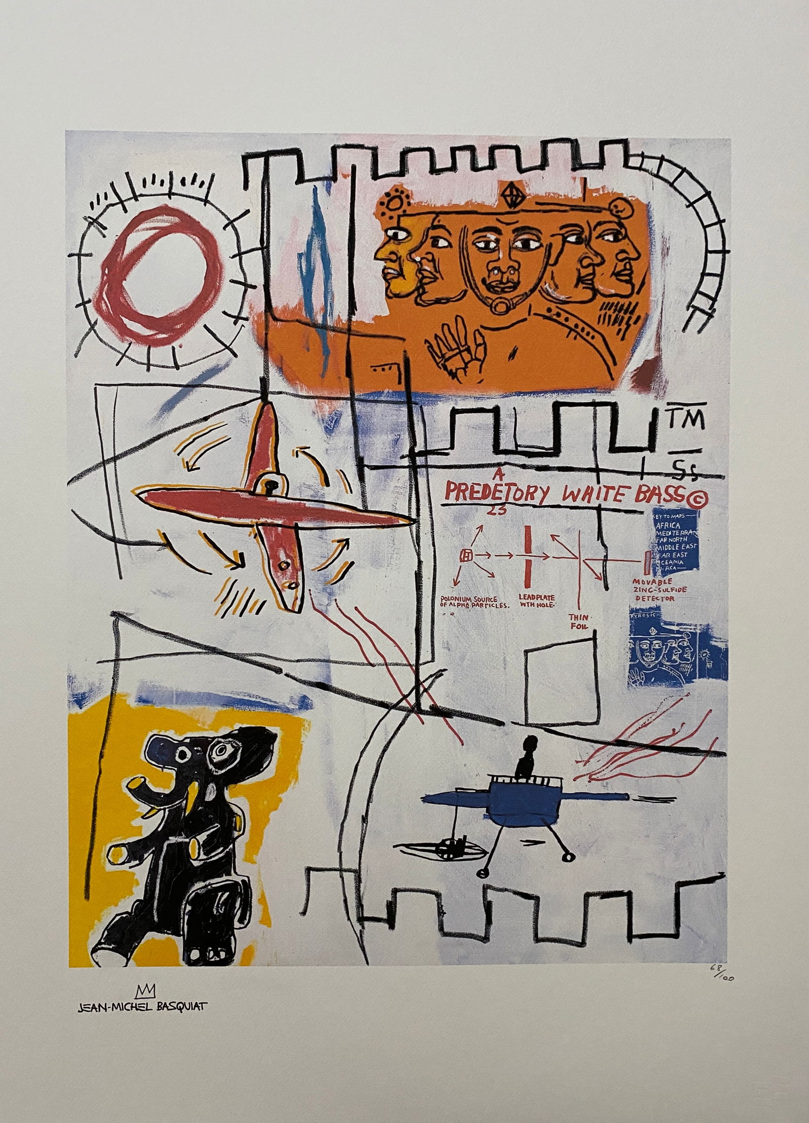 Jean Michel Basquiat - A Predetory White Bass, Lithograph (1 of 15)