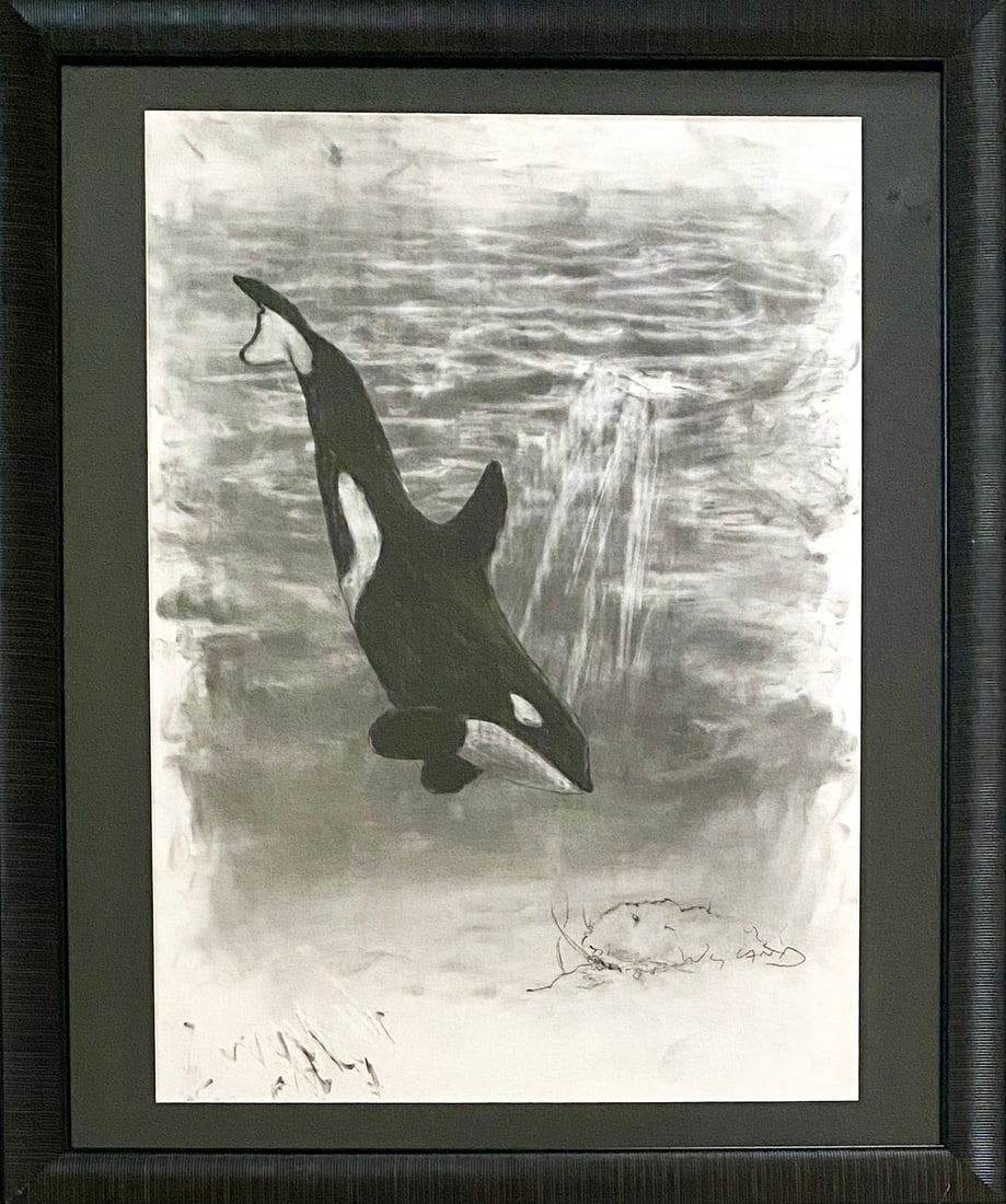 Robert Wyland - Original Charcoal Drawing on Paper (1 of 9)