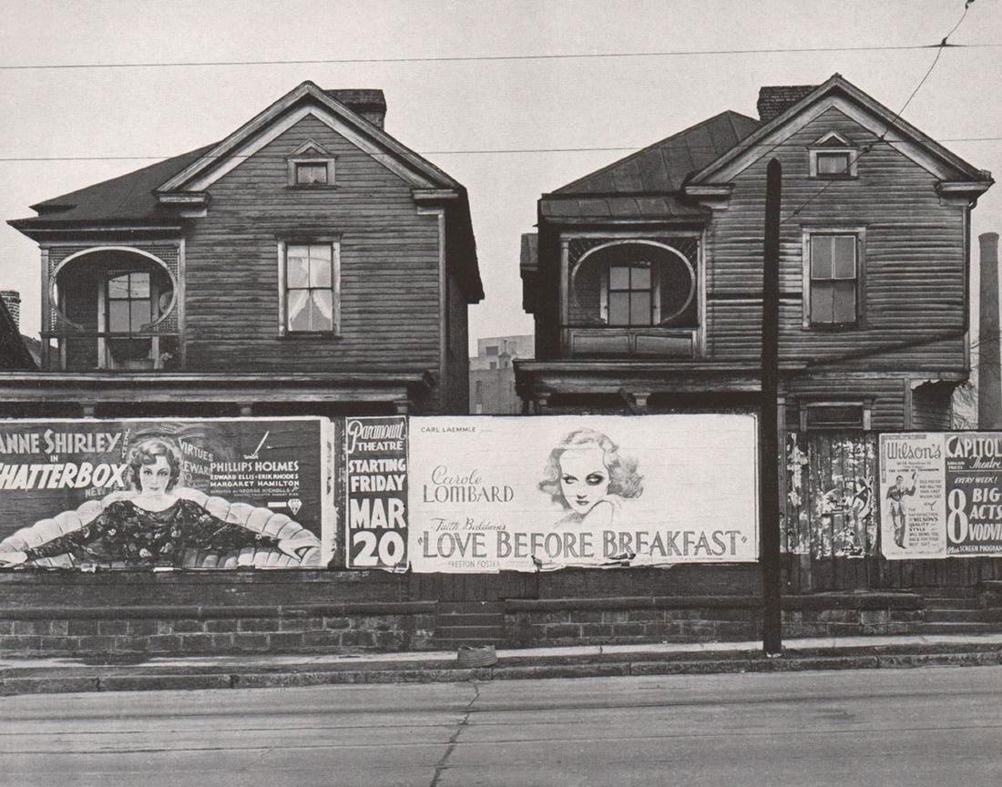 Walker Evans - Houses and Billboards, 1936: WALKER EVANS (1903-1975) Houses and Billboards, Atlanta, 1936 Print 6" x 7"