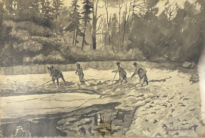 Wladyslaw Szerner - Vintage Drawing, Forrest Scene