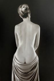 Ruth Bernhard - Draped Torso, 1962