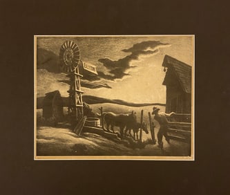Thomas Hart Benton - Arkansas Evening, 1941 (Hand Signed)